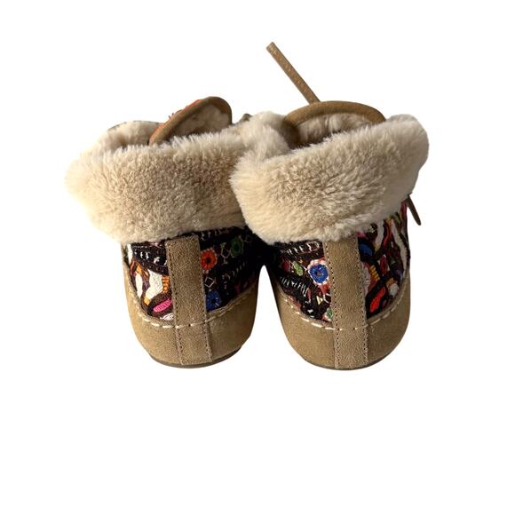 Anthropologie Upcycled Patchwork Slipper Booties Moccasins Womens L 9 10 Comfort - Picture 6 of 8